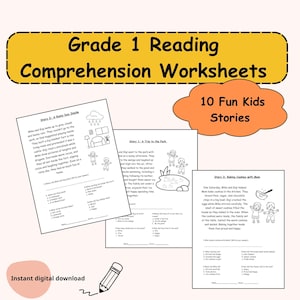 Grade 1 Reading Comprehension Worksheets – 10 Fun Kids Stories with Questions & Answer Keys – Printable Literacy Activities