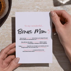 Carte de fête des mères pour maman en prime | Carte de fête des mères de ma belle-mère | Carte numérique imprimable | Téléchargement instantané | Carte bien pensée pour maman en prime