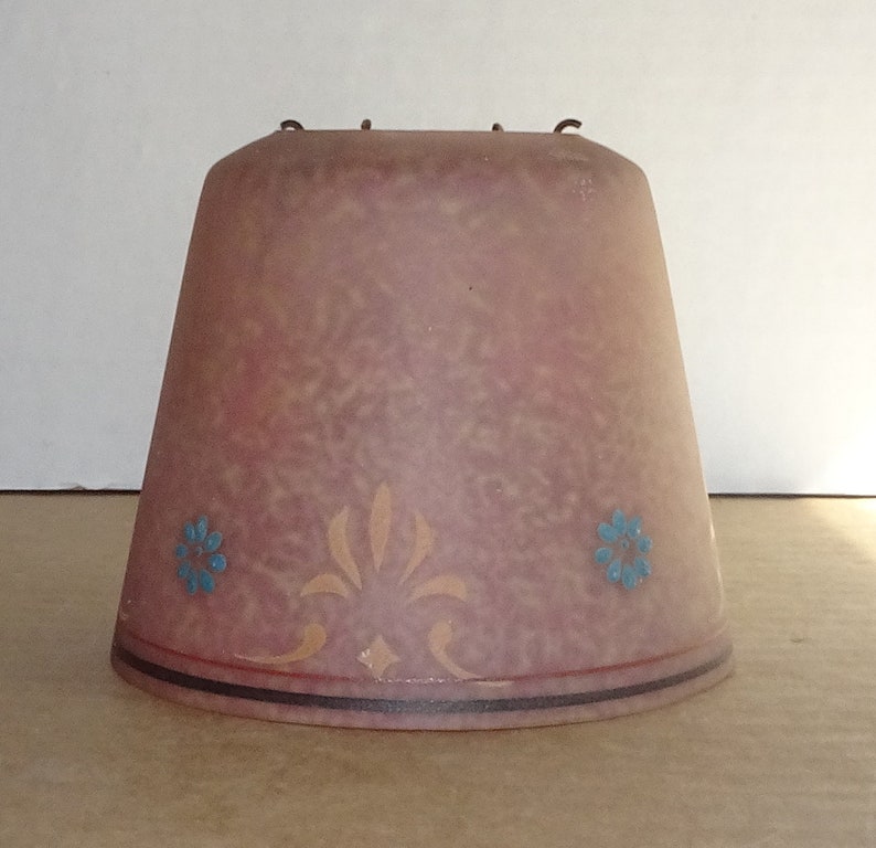 Vtg Pink Bisque Like Glass Clip On Lamp Shade H P Signed Sconce Replacement Boudoir Fixture