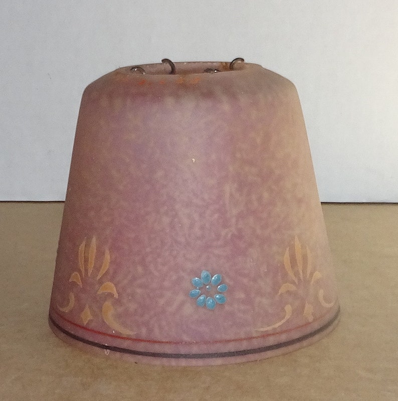 Vtg Pink Bisque Like Glass Clip On Lamp Shade H P Signed Sconce Replacement Boudoir Fixture