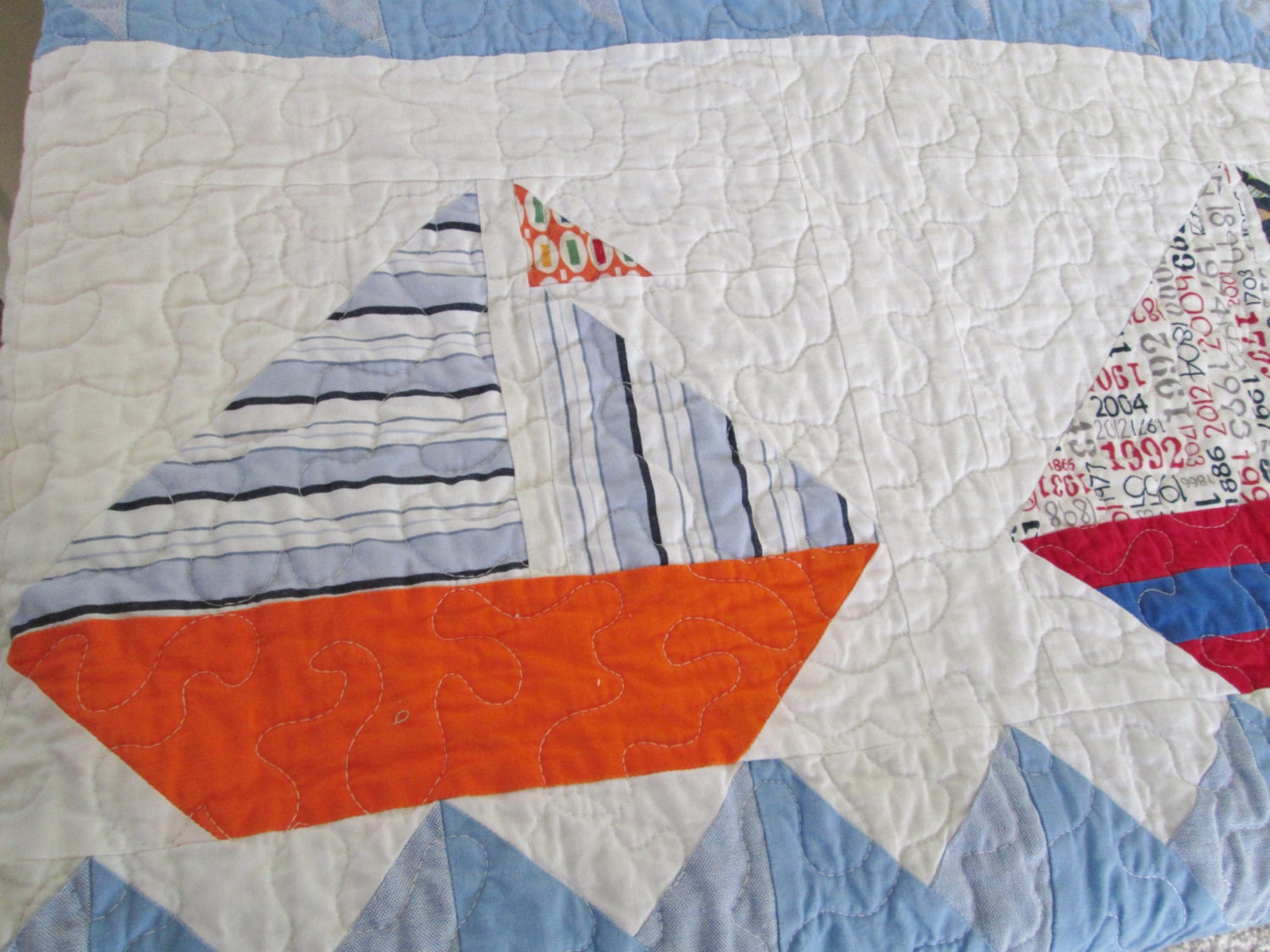 Sailboat Quilt Nautical Cottage Quilt Lake House Quilt Etsy