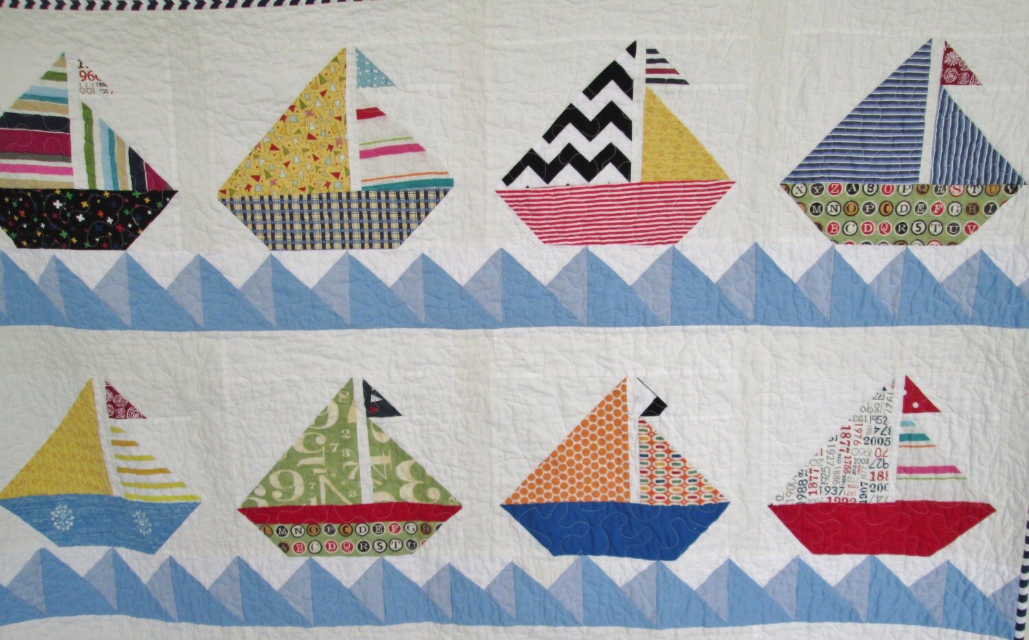 Sailboat Quilt Nautical Cottage Quilt Lake House Quilt Etsy