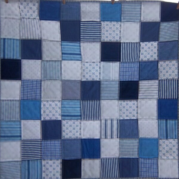 Little Boy Blue Baby Quilt by Dreamy Vintage Sheets on Etsy