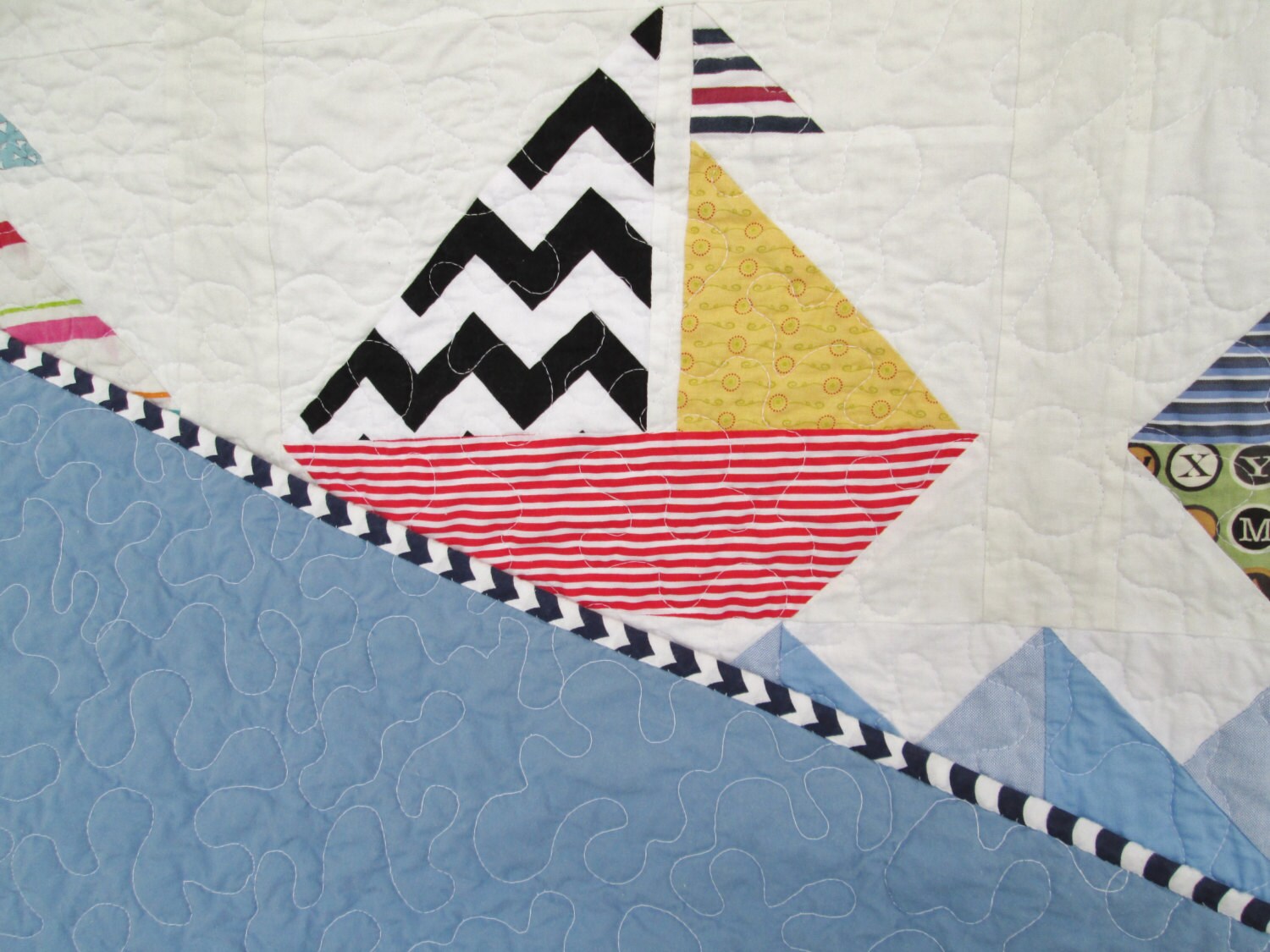 Sailboat Quilt Nautical Cottage Quilt Lake House Quilt Etsy