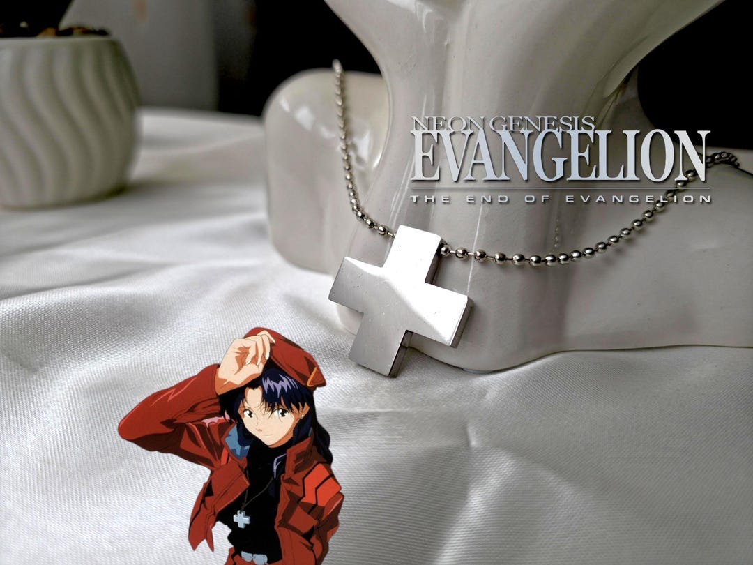 EVA 葛城ミサト ネックレス | ステンレススチール製クロス、コスプレ用