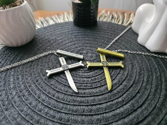 Dracule Mihawk Cross Sword Pendant | One Piece Anime Choker - Etsy