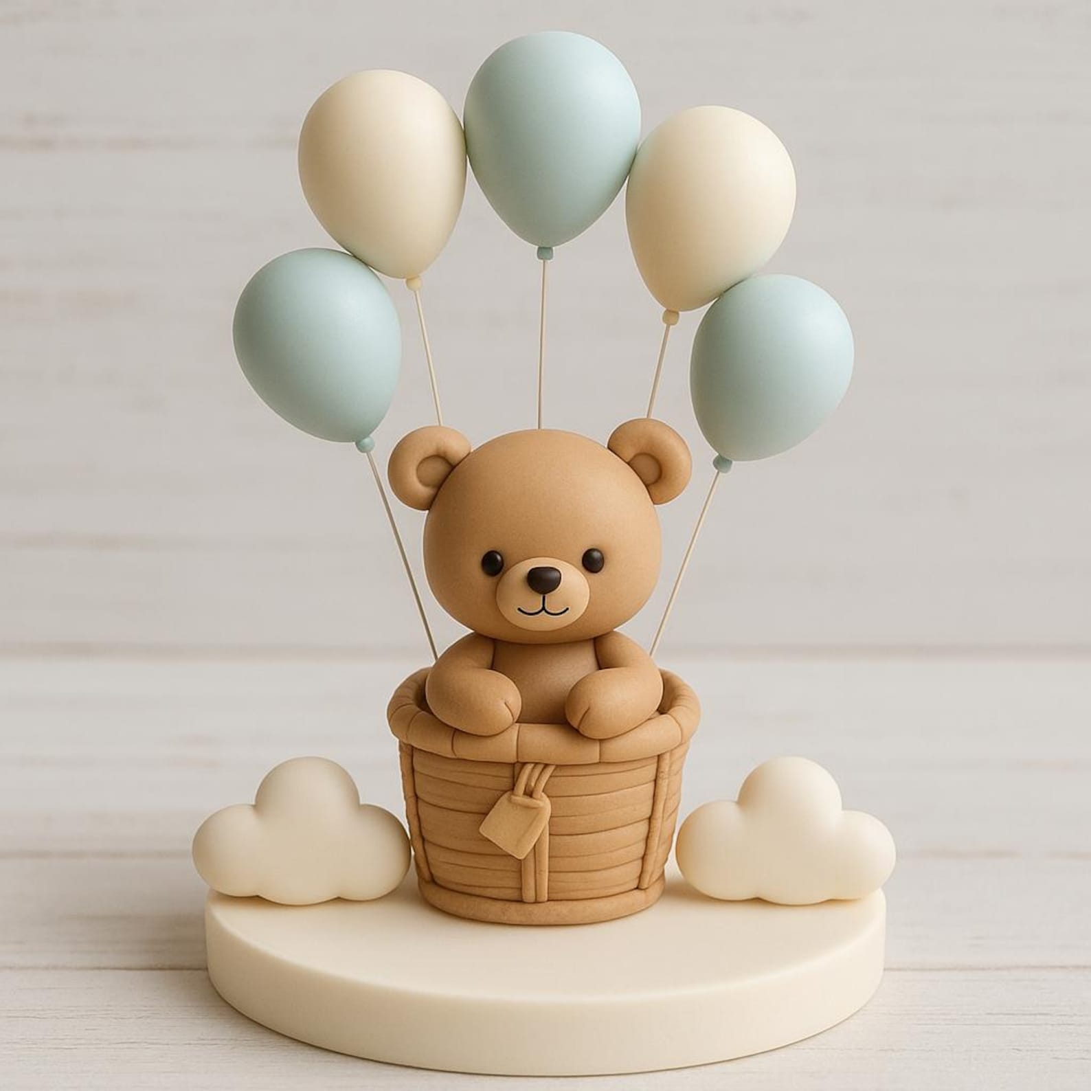 Baby Bear Hot Air Balloon Sugar Cake Topper - Etsy