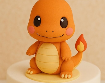 Charmander inspired sugar Cake topper