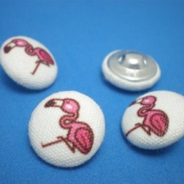 Verkauf - H01 Gewebe überdachte Buttons (18 mm) - Set of 4 - rote Flamingo