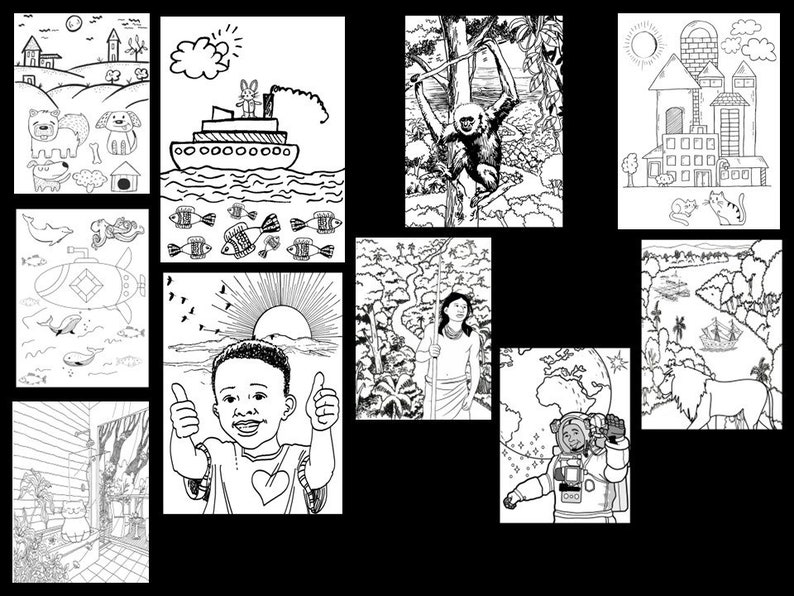 Masculine Gender Neutral Coloring Pages 10 Piece - Etsy