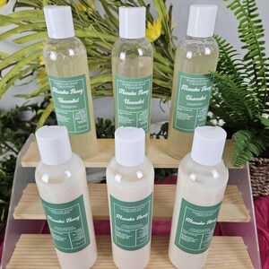 Unscented Manuka Honey Shampoo 8oz Natural Gentle Hair Cleanser Sulfate Free Handmade Sensitive Scalp Small Batch