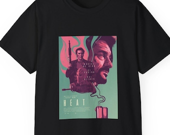 Heat (1995) Movie T-Shirt Poster, Robert De Niro Shirt, Al Pacino Shirt, Val Kilmer, Cult Classic, Vintage Merch, Gangster Movie, 90's Film
