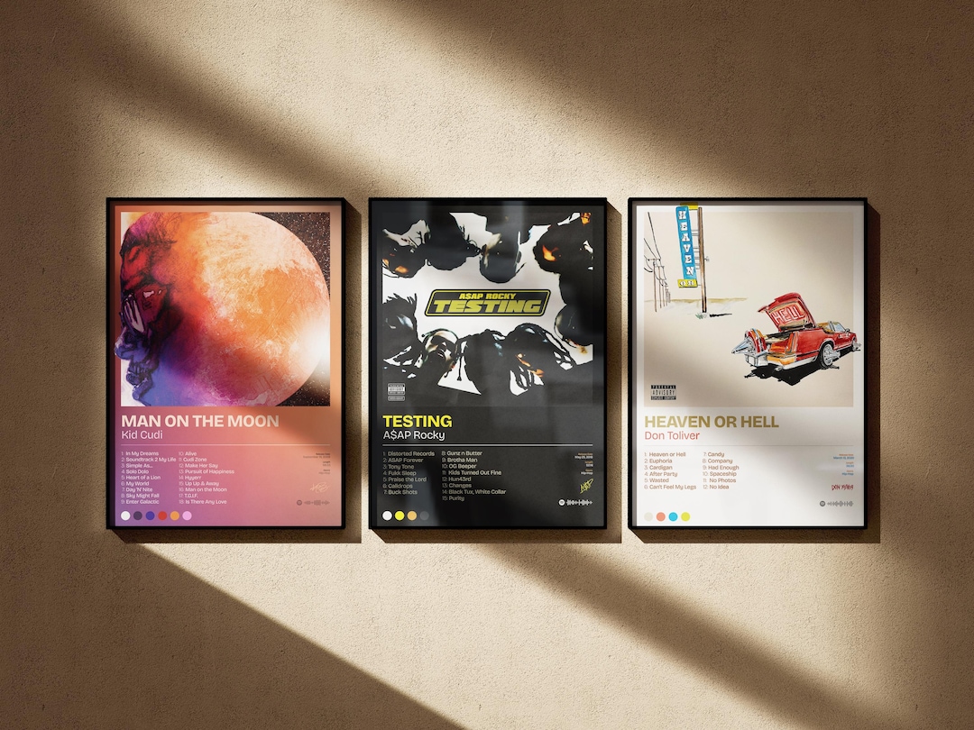 Set of 3 Custom Album Posters, Wall Art Home Decor Poster Canvas ...