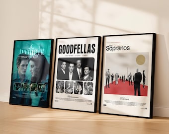 Set of 3 Custom Movie Posters, Custom Movie Poster, Wall Art Home Decor Poster Canvas, Personalised Room Decor, Custom Poster Set