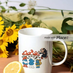 Smurf Village Ceramic Mug, Gargamel Theme Coffee Cup, Smurf Lover Gift, Collectible Tea Mug, Smurfette Kitchen Decor