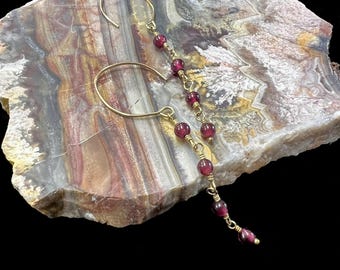 Garnet Gold Filled Handmade Dangle Earrings