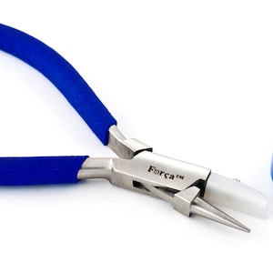 Força RTGS-380SRF Jewelry Round Satin and Flat Nose Pliers Nylon Jaws 5&quot; - 125mm.