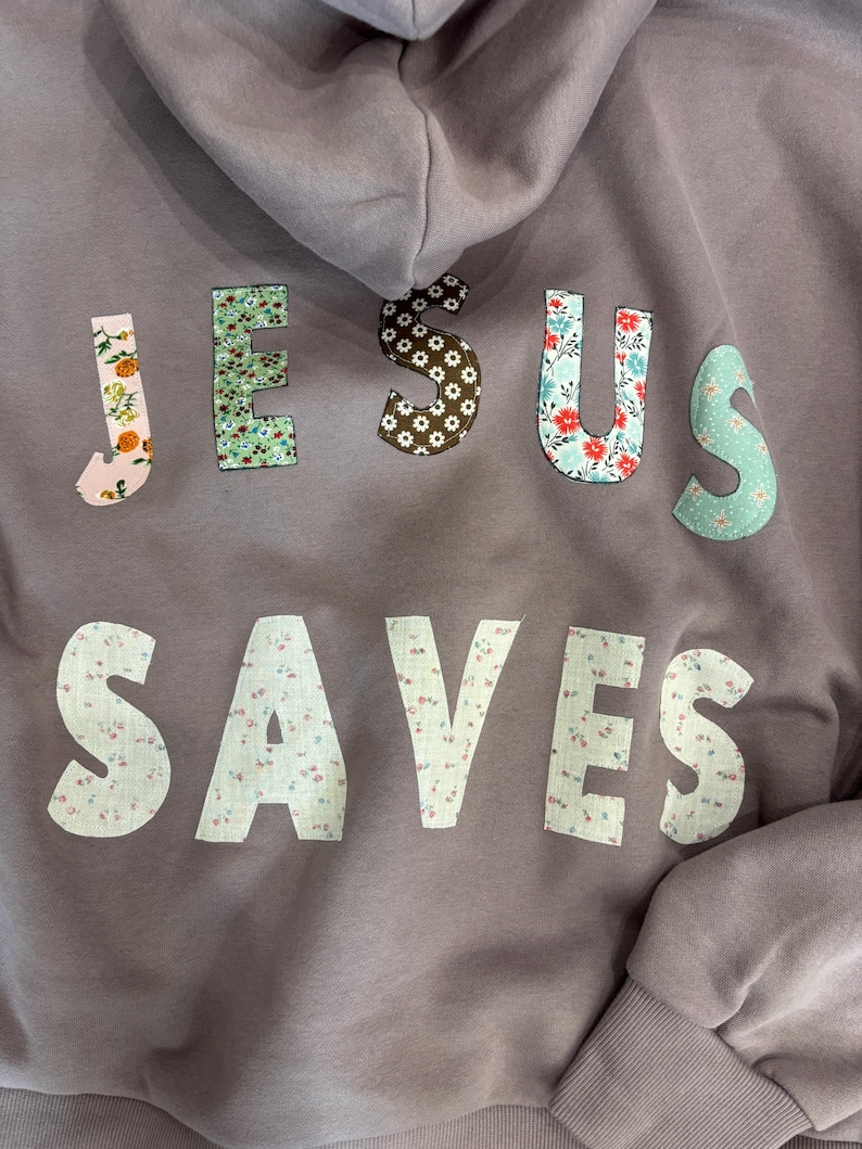 Jesus Saves Patchwork Hoodie - Etsy