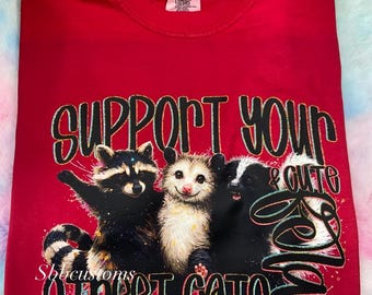 Camiseta "Apoya a tus gatos callejeros salvajes", humor para adultos, divertida