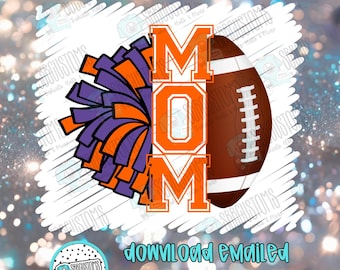 Colores personalizados para mamás animadoras de fútbol americano. Descarga digital PNG.