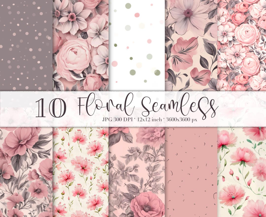 Floral Seamless Printable Paper Seamless JPG Shabby Chic Digital ...