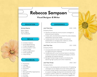 Canva Resume Template - Modern CV Bundle with Cover Letter (US Letter & A4)