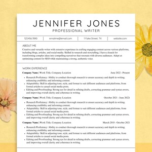 Minimalist Resume Template - Editable Canva Template - Resume Cv Bundle, Cover Letter and Reference Page Included - US letter & A4