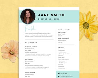 Editable Canva Resume Template – Cover Letter & Reference (Instant Download)