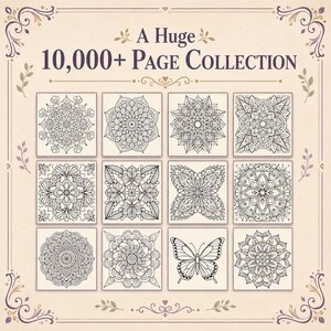 10,000+ Coloring Pages Bundle for Kids and Adults Mega Coloring Book Collection Printable PDF Commercial Use PLR & MRR Instant Download image 3