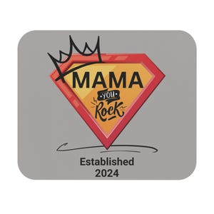 Personalized Superhero Mama Mouse Pad, Gift for Mom, Home Office Decor for Mom, Unique Mousepad for Mother&#39;s Day, Established 2024