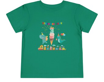 Maglietta per il terzo compleanno del tuo bambino, maglietta a tema animali per feste.