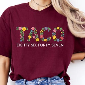 Floral TACO Graphic Tee: Retro Spring Summer Shirt