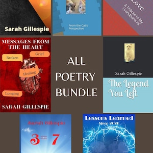 Poetry Book Bundle par un auto-éditeur - 7 livres de poésie personnels et inspirants - Broché uniquement - Par Sarah Gillespie