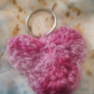 Handcrafted Pink Heart Keychain with Sturdy Keyring for Lasting Use - Single Keychain for Keys or Bag