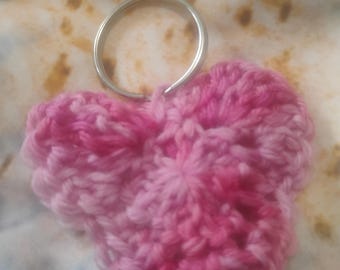 Handcrafted Pink Heart Keychain with Sturdy Keyring for Lasting Use - Single Keychain for Keys or Bag