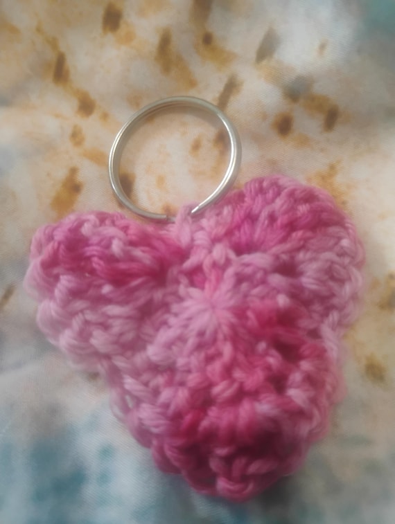 Handcrafted Pink Heart Keychain with Sturdy Keyring for Lasting Use - Single Keychain for Keys or Bag