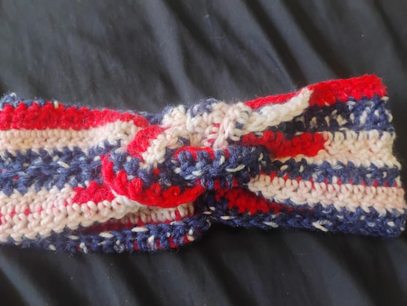 Patriotic Sailor Knot Headband for July Fireworks Night - Unique Design - Handmade Hair Accessories