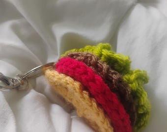 Crochet Taco Bag Charm: Handmade Purse/Backpack Accessory