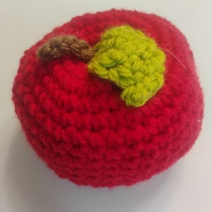 Crocheted Apple Plush Decor: Farmhouse Kitchen Accent