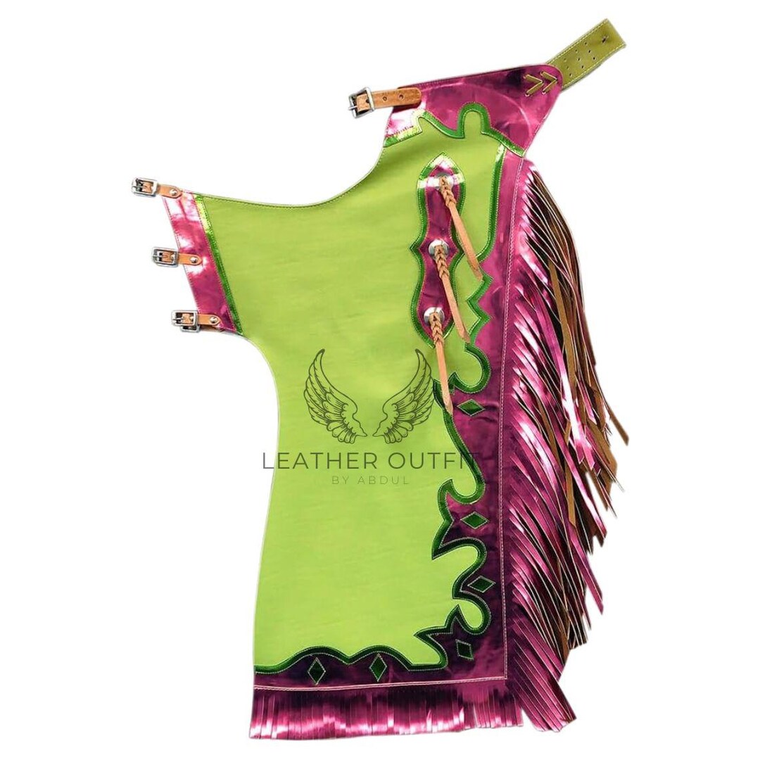 Pink Pro Rodeo Green Pink Pro Rodeo Leather Chap: Bull Riding Western Chap Men - Etsy