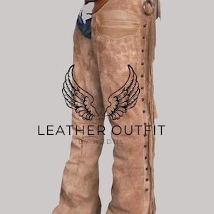 Mens Suede Leather Western Chaps: Horse Riding Rodeo Pants
