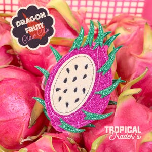 Dragon Fruit Claw Clip – Handgemaakt glitterhaaraccessoire, haarspeld tropisch fruit, esthetisch zomerhaaraccessoire, Y2K schattige haarspeld