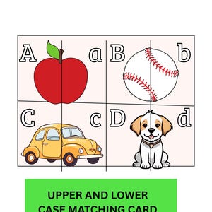 Montessori cards Upper and Lower Case home and pre school alphabhet match curriculum active learning coloring pages kindergarten printable