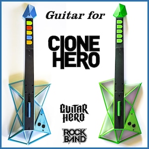 Guitare personnalisée - manette contrôleur pour jeux vidéo Clone Hero