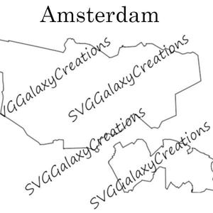 Carte muette SVG de la municipalité des Pays-Bas néerlandais, fichier SVG Silhouette, fichiers de coupe, n'importe quelle municipalité (Gemeente) des Pays-Bas (Pays-Bas)