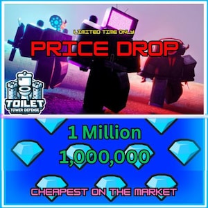 Toilet Tower Defense 1 Million Gems TTD 1,000,000 Roblox (READ DESC)