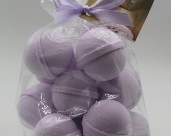 14 bath bombs Lavender & Chamomile gift bag bath fizzies, great for dry skin, shea, cocoa, 7 ultra rich oils