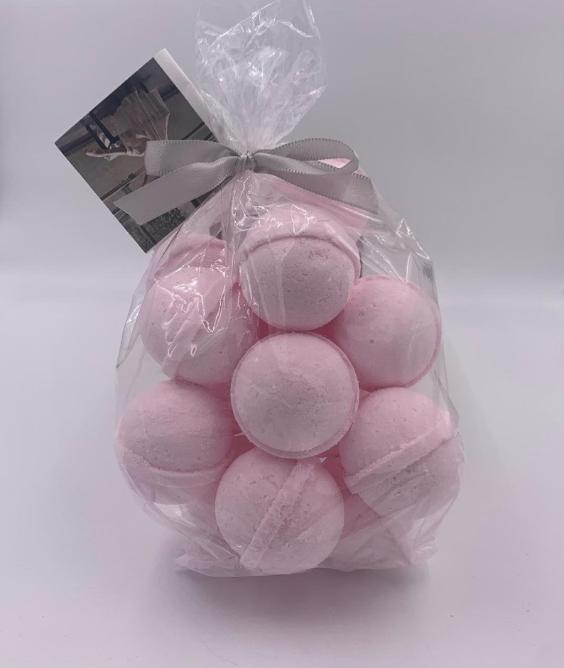 14 bath bombs select from over 100 fragrances NEW ROUND SHAPE, our Little Bag of Balls Fragrances E thru L great for dry skin image 2
