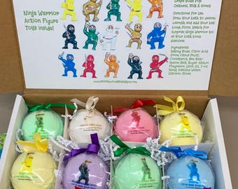 Large Ninja Warriors 12-pack XL 5.5 oz Bath Bomb Gift Set for Kids