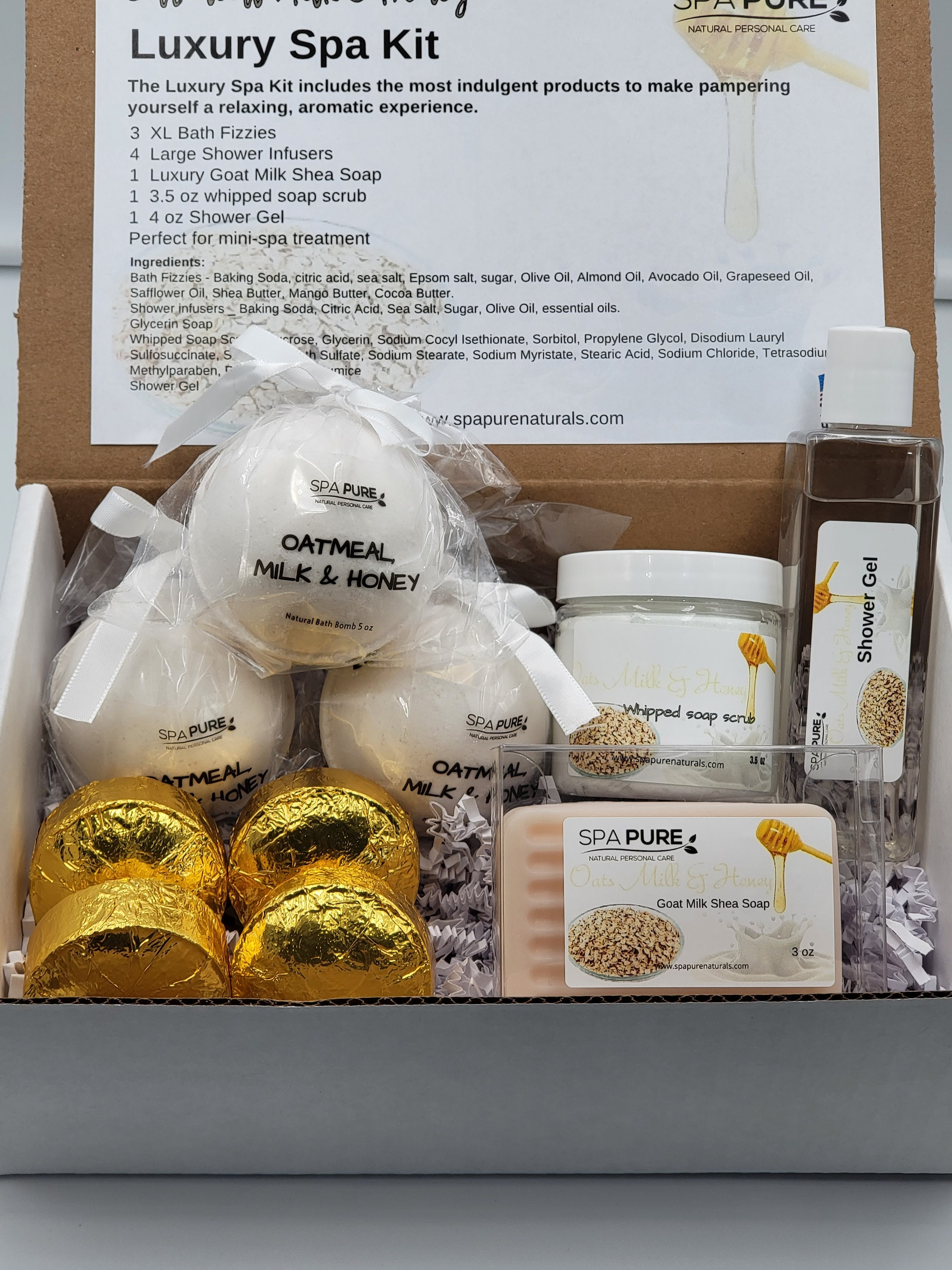 Suave Essentials Milk Honey Ropa Kit De Spa De Lujo De Avena